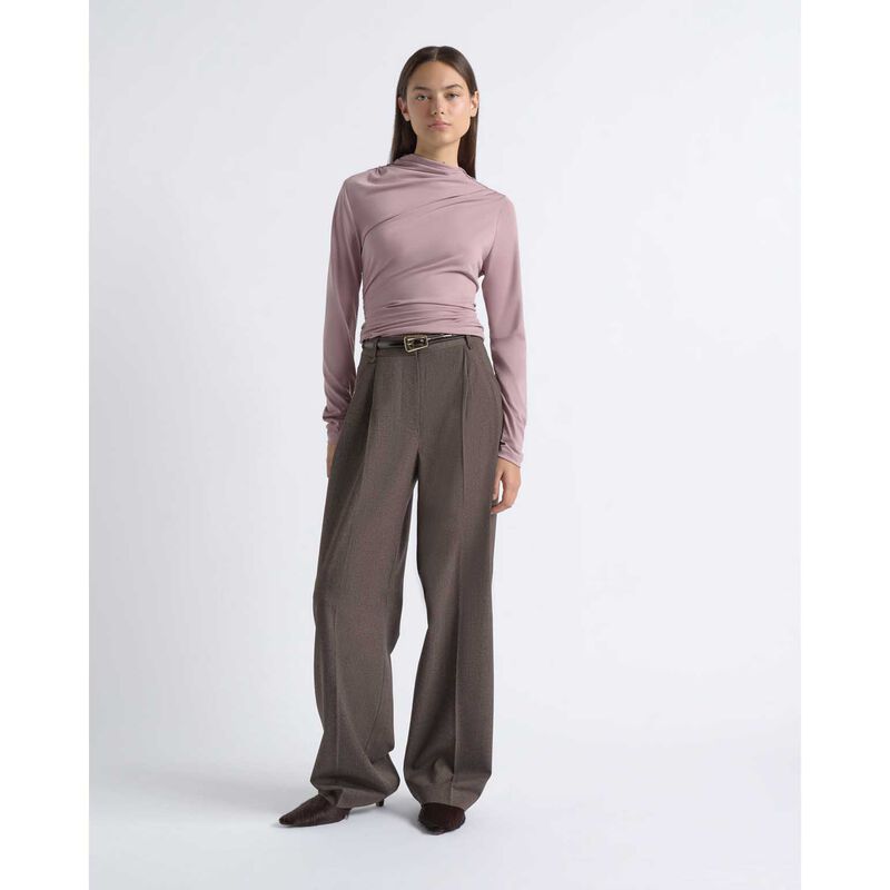 Cue Crepe Mesh Gathered Top image number 3